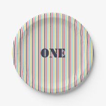 Carnival Stripe Paper Plate {Editable Text}