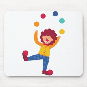 Carnival Theme cute lion face joker design Mouse Pad