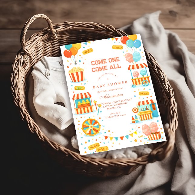 Carnival Treats Circu Baby Shower Invitation (Creator Uploaded)