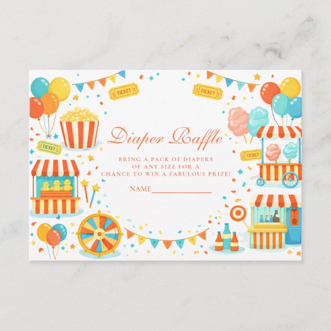 Carnival Treats Circu Diapper Raffle Enclosure Card (Front)