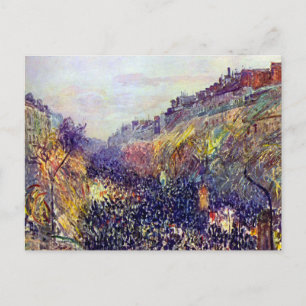Carnival Tuesday on Boulevard Montmartre at Sunset Postcard
