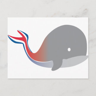 Carnival Whale Tail Cartoon Cruise Postcard