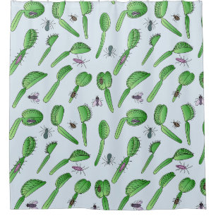 Carnivoren blau shower curtain