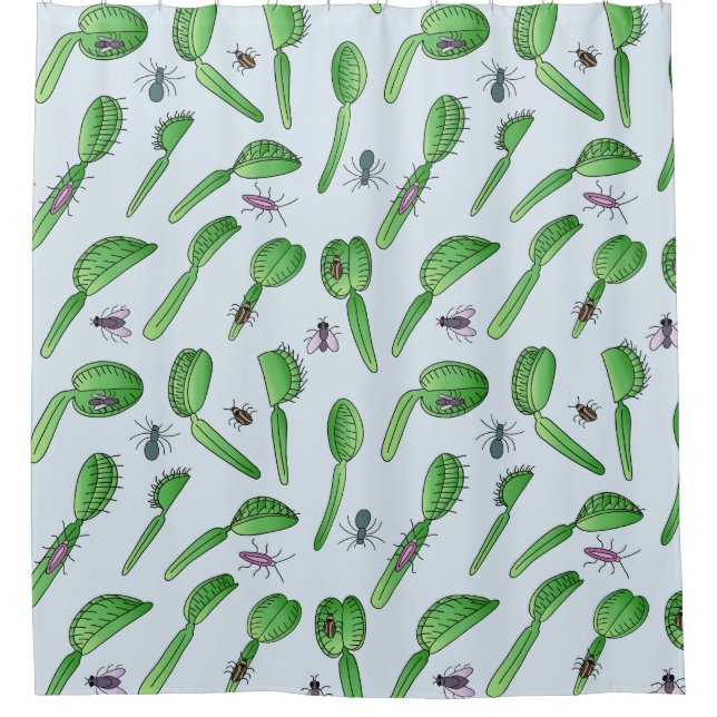 Carnivores blue shower curtain (Front)