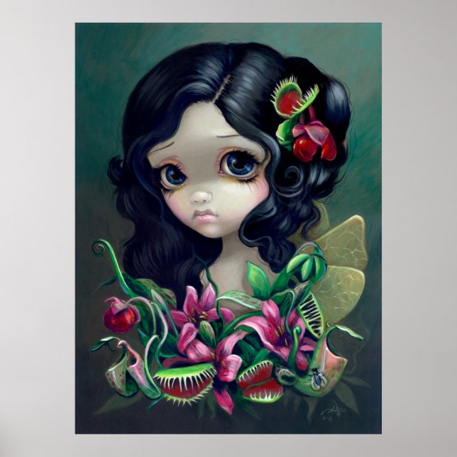Carnivorous Bouquet Fairy Art Print gothic (Front)