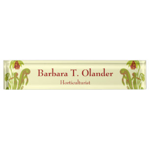 Carnivorous Cobra Plant Horticulturist Nameplate