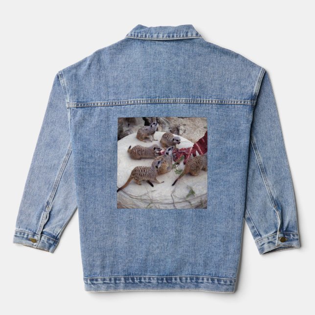 Carnivorous Meerkats Having Ribs For Tea, Denim Jacket (Back)