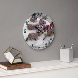 Carnivorous Meerkats Having Ribs For Tea, Large Clock