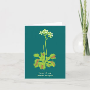Carnivorous Plant Floral Art Card