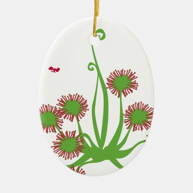 Carnivorous Sundew Plant Ceramic Tree Decoration (Front)