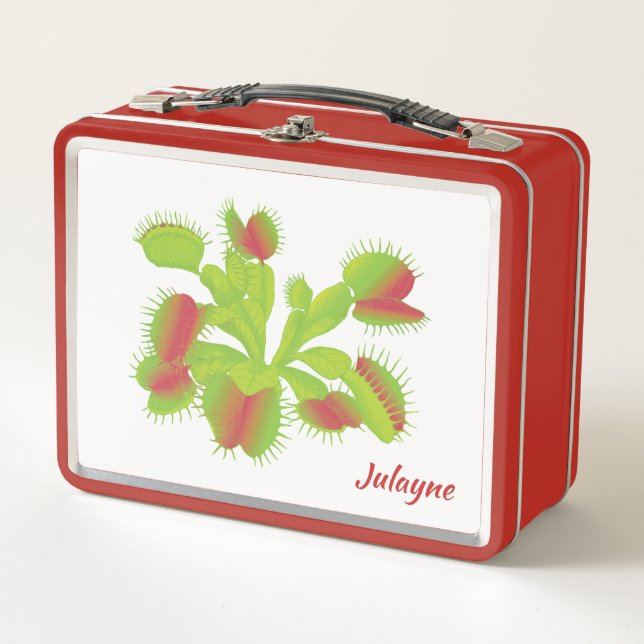 Carnivorous Venus Flytrap Custom Name Metal Lunch Box (Front)