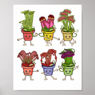 Carnivourus Plants Lover Kids Sarracenia Venus Fly Poster