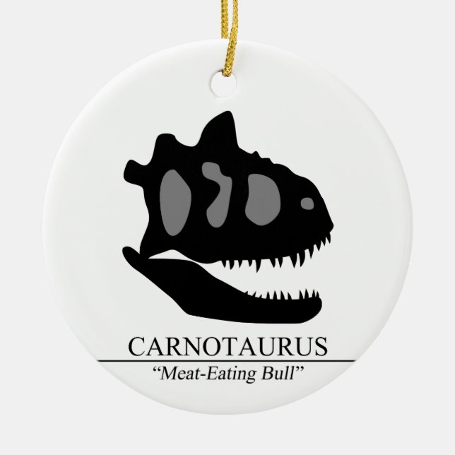 Carnotaurus Skull Ceramic Ornament (Front)