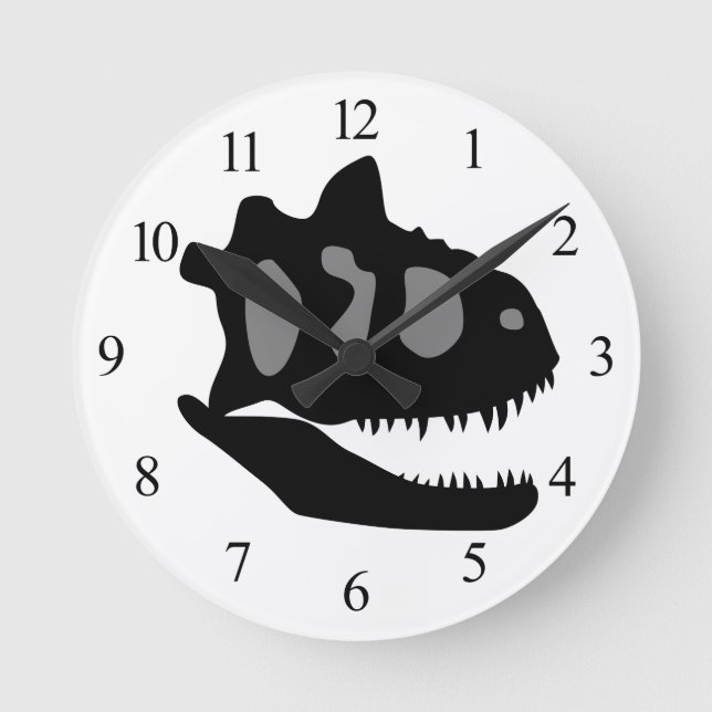 Carnotaurus Skull Round Clock (Front)