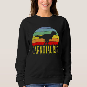 Carnotaurus - Vintage Retro Sunset Dinosaur Paleon Sweatshirt