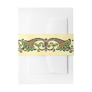Carnucopia Vintage Thanksgiving Etching Invitation Belly Band