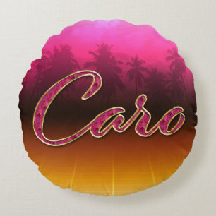 Caro Vorname Name golden pink Kissen Round Cushion
