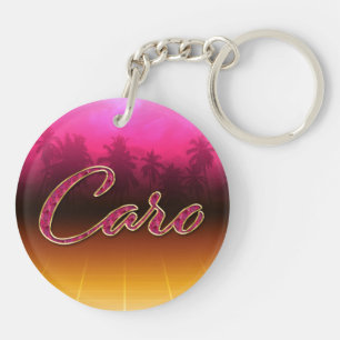 Caro Vorname Name golden pink Schlüsselanhänger Key Ring