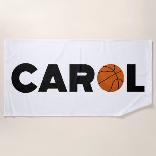 Carol Basketball Beach Towel