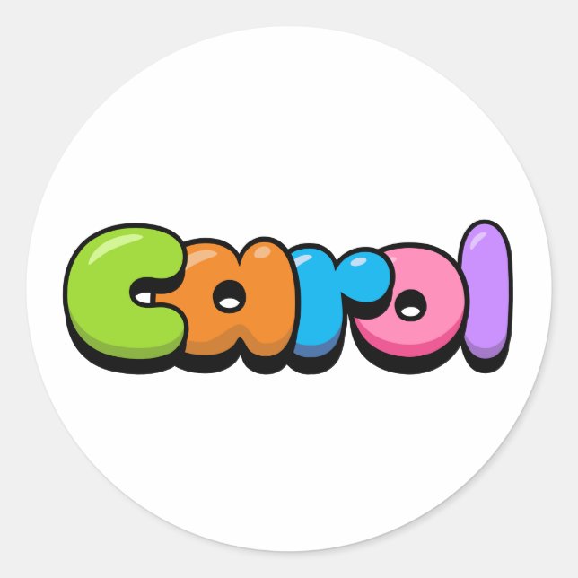 Carol Classic Round Sticker (Front)