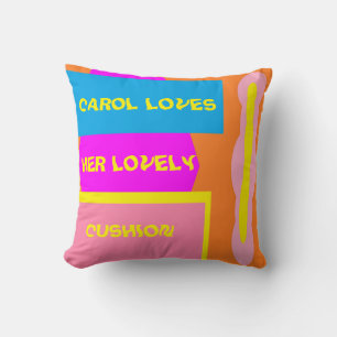 Carol loves her logo in pink and blue very cute cushion