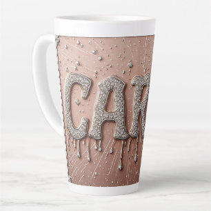 Carol Name in Dripping Gold Latte Mug