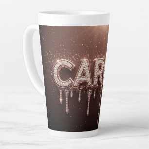 Carol Name in Dripping Gold Latte Mug