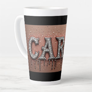 Carol Name in Dripping Gold Latte Mug