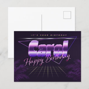 Carol Name Vorname lila Postkarte Geburtstag Postcard