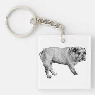 Carol-Night Bulldog Keychain