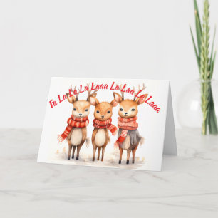 Carol Reindeers Christmas Greeting Card