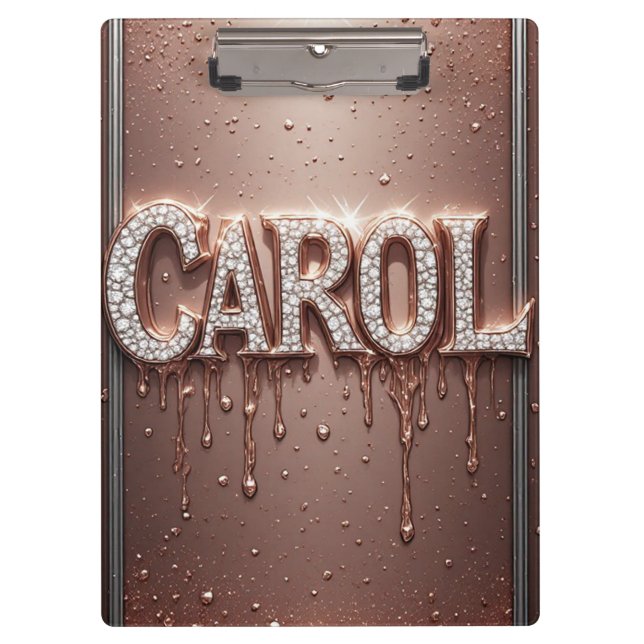 🌸Carol Rose Gold Drip Glitter Notes🌸 Clipboard (Front)