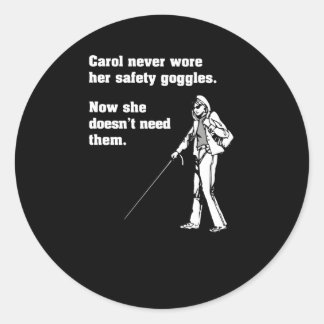 Carol Safety Goggles Science Chemistry Classic Round Sticker