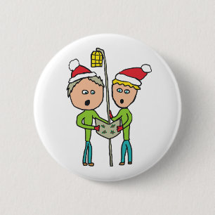 Carol Singing 6 Cm Round Badge