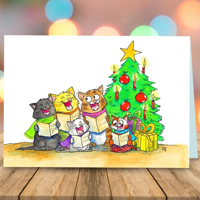 Carol Singing Cats Greeting  Card (Creator Uploaded)