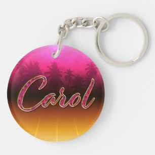 Carol Vorname Name golden pink Schlüsselanhänger Key Ring