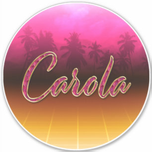 Carola First Name Golden pink Sticker