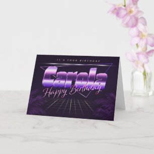 Carola Name Vorname lila retro Karte Geburtstag Card