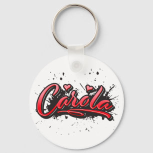 Carola red Heart Graffiti Schlüsselanhänger Key Ring