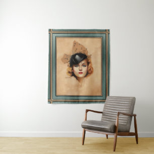 Carole Lombard Portrait by Charles Gates Sheldon Tapestry