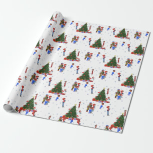 Carolers and Christmas Trees Wrapping Paper