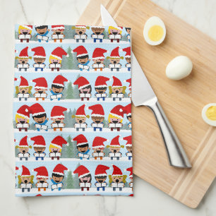 Carolers Christmas Tea Towel