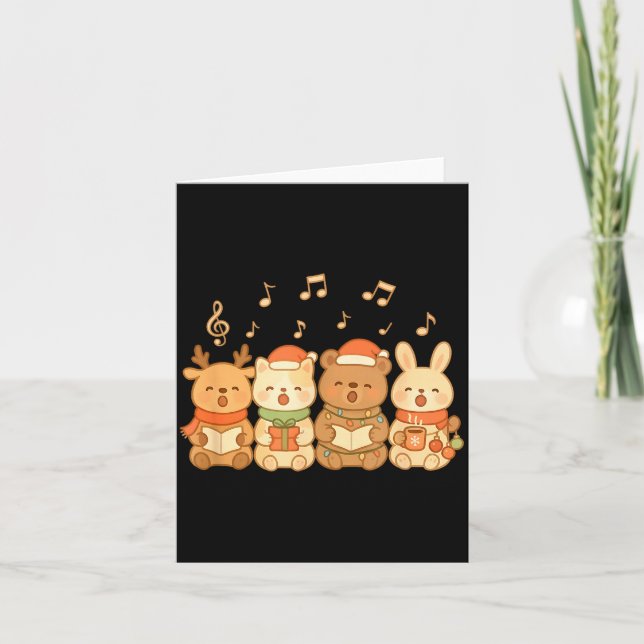 Carolers Kids Boys Girls Christmas Carolers  Card (Front)