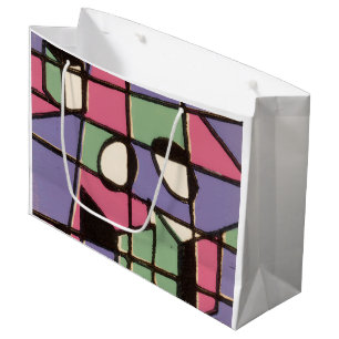 Carolers Stainglass Large Gift Bag