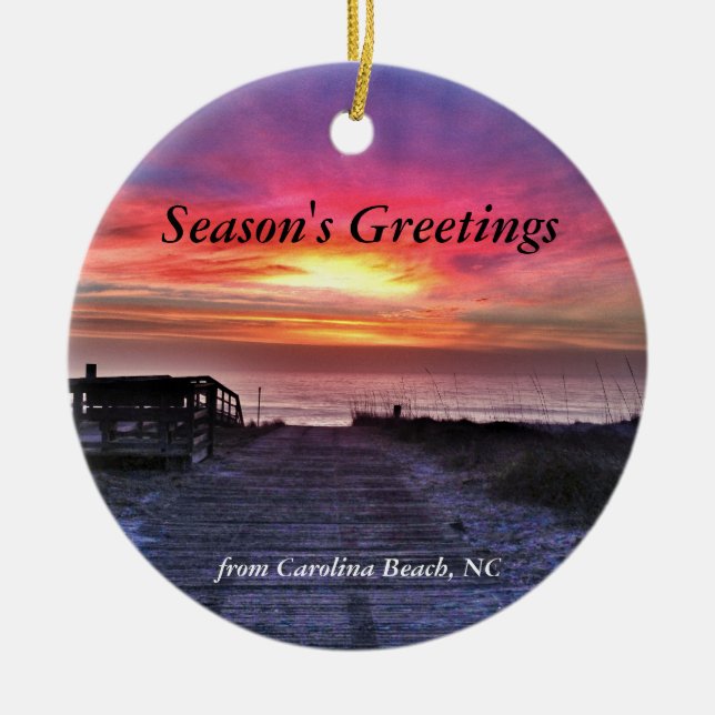 Carolina Beach 2014 Christmas Tree Ornament (Front)