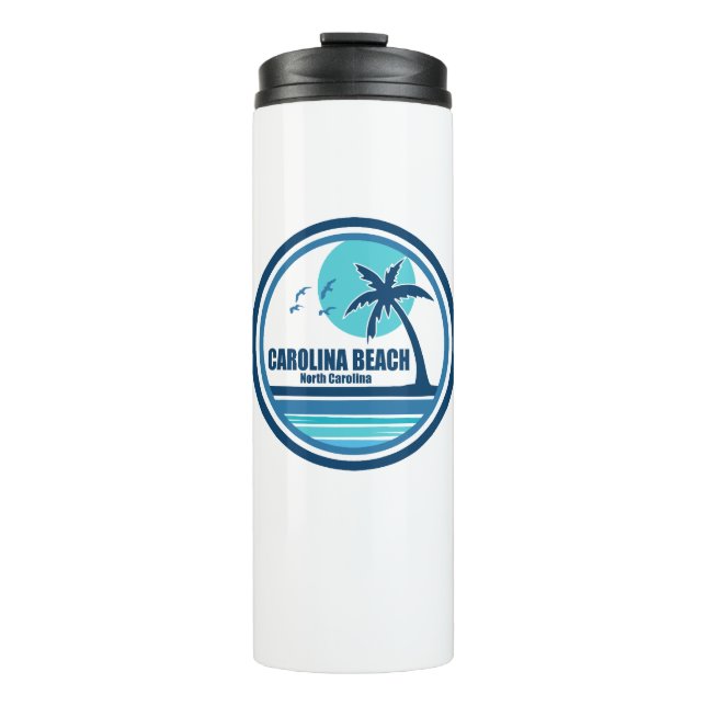 Carolina Beach North Carolina Palm Tree Birds Thermal Tumbler (Front)