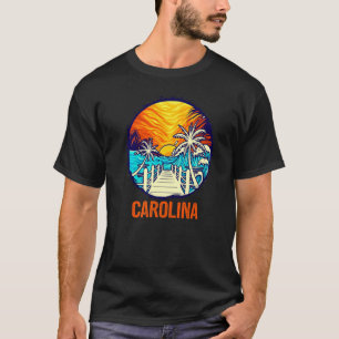 Carolina Beach Sunset Matching Vacation Friends Fa T-Shirt