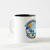 Carolina Beach. Two-Tone Coffee Mug (Front Left)