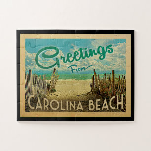 Carolina Beach Vintage Travel Jigsaw Puzzle
