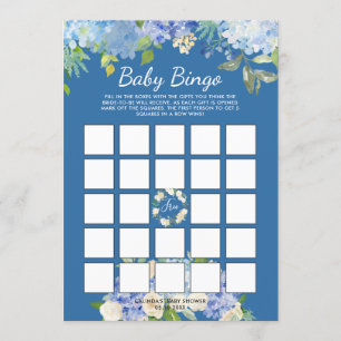 Carolina Bloom   Baby Shower Bingo Game Invitation